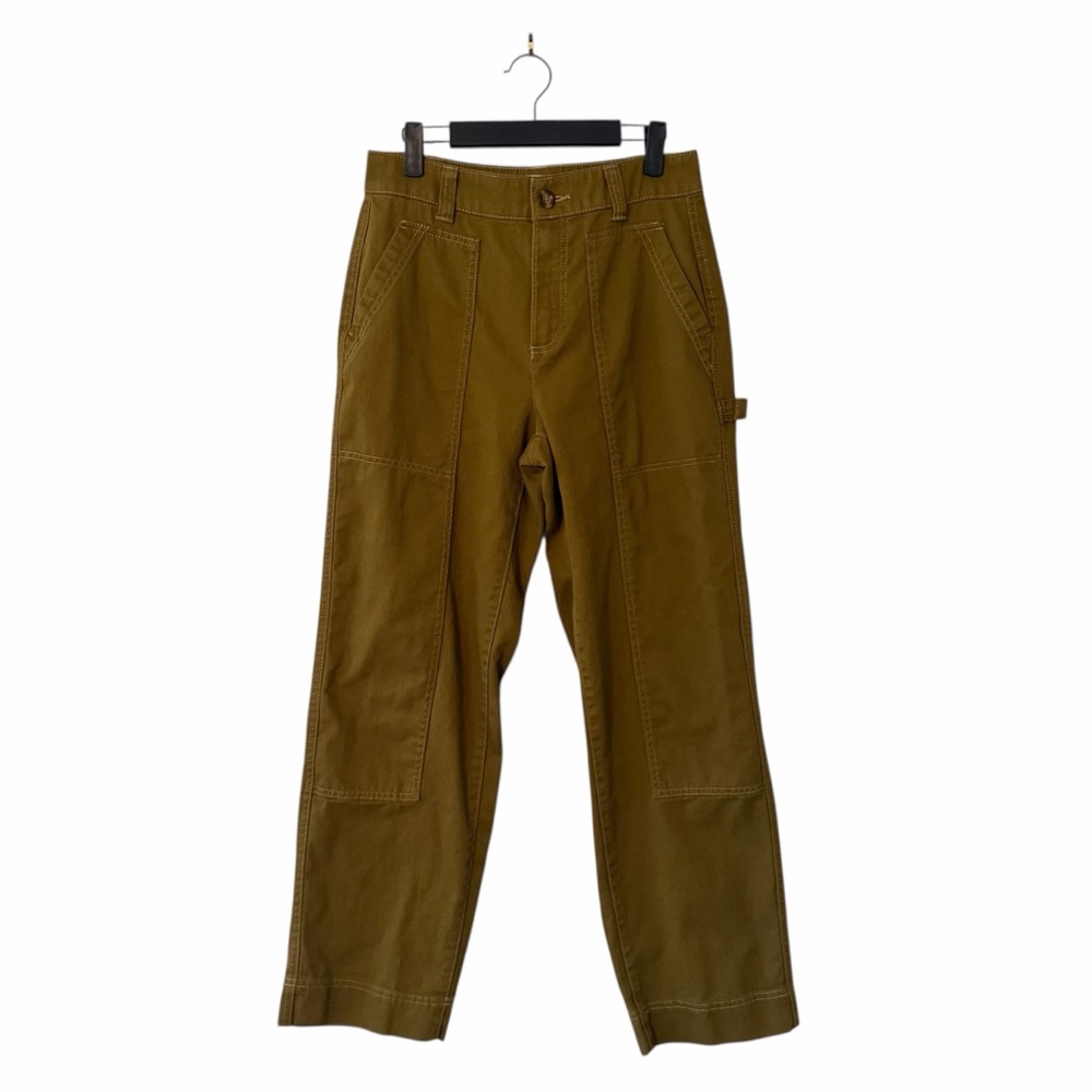 Old Navy Pants Womens 4 Olive Green Carpenter Utility Workwear Cotton Stretch